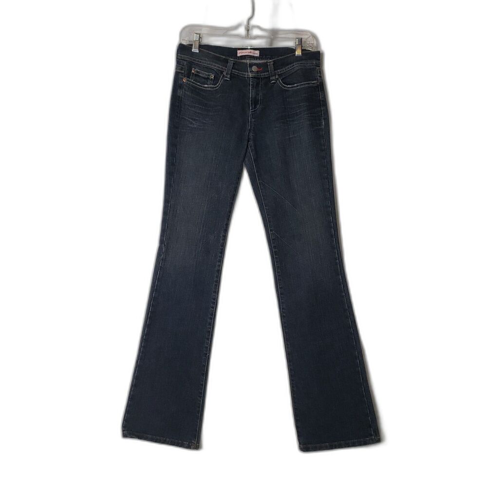 Vintage Y2K Pamela Anderson Dark Denim Bootcut Flare Jeans Womens Size 28 - Picture 9 of 9